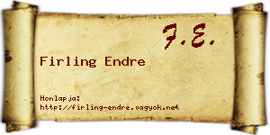 Firling Endre névjegykártya